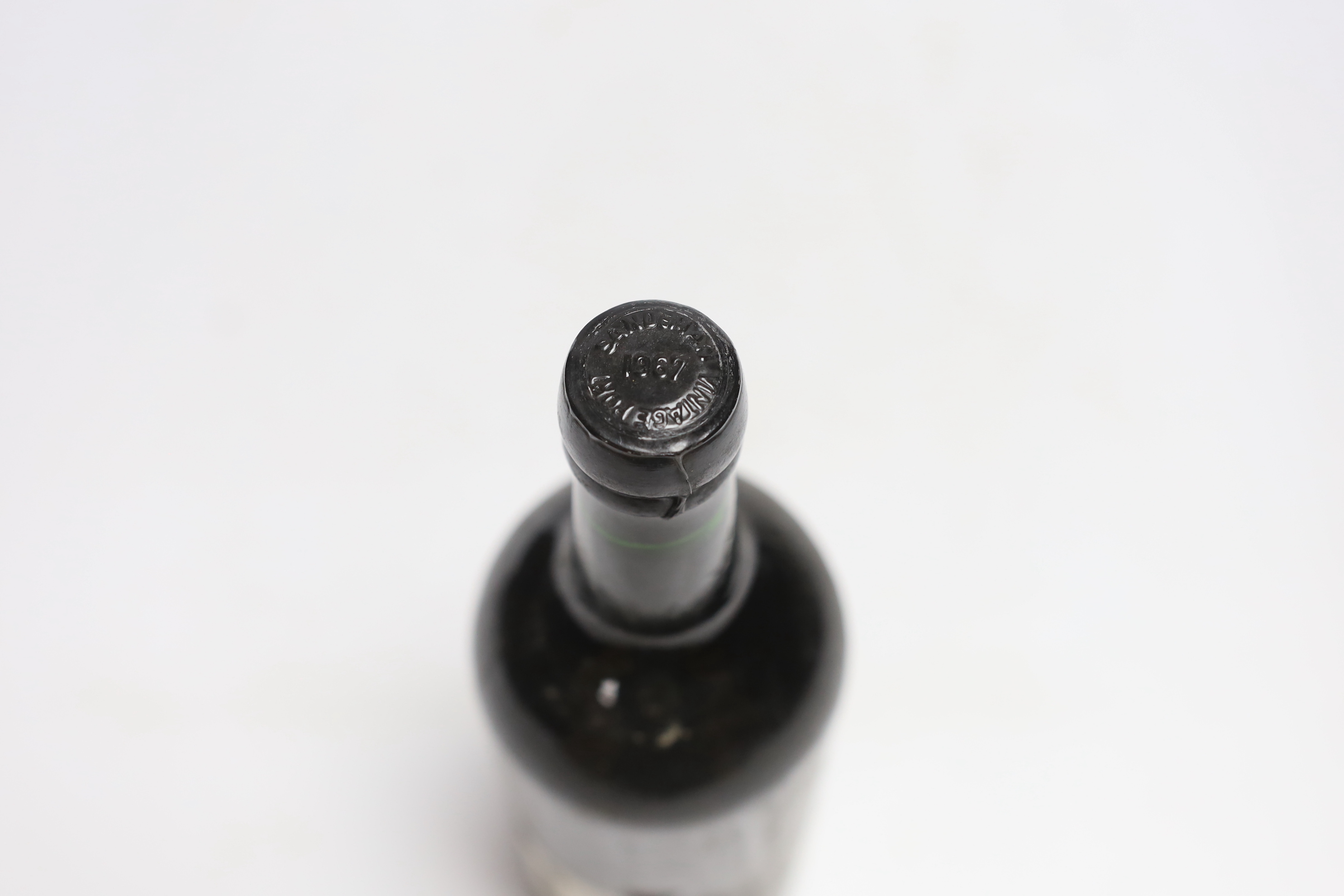 A bottle of Sandemans 1967 vintage port